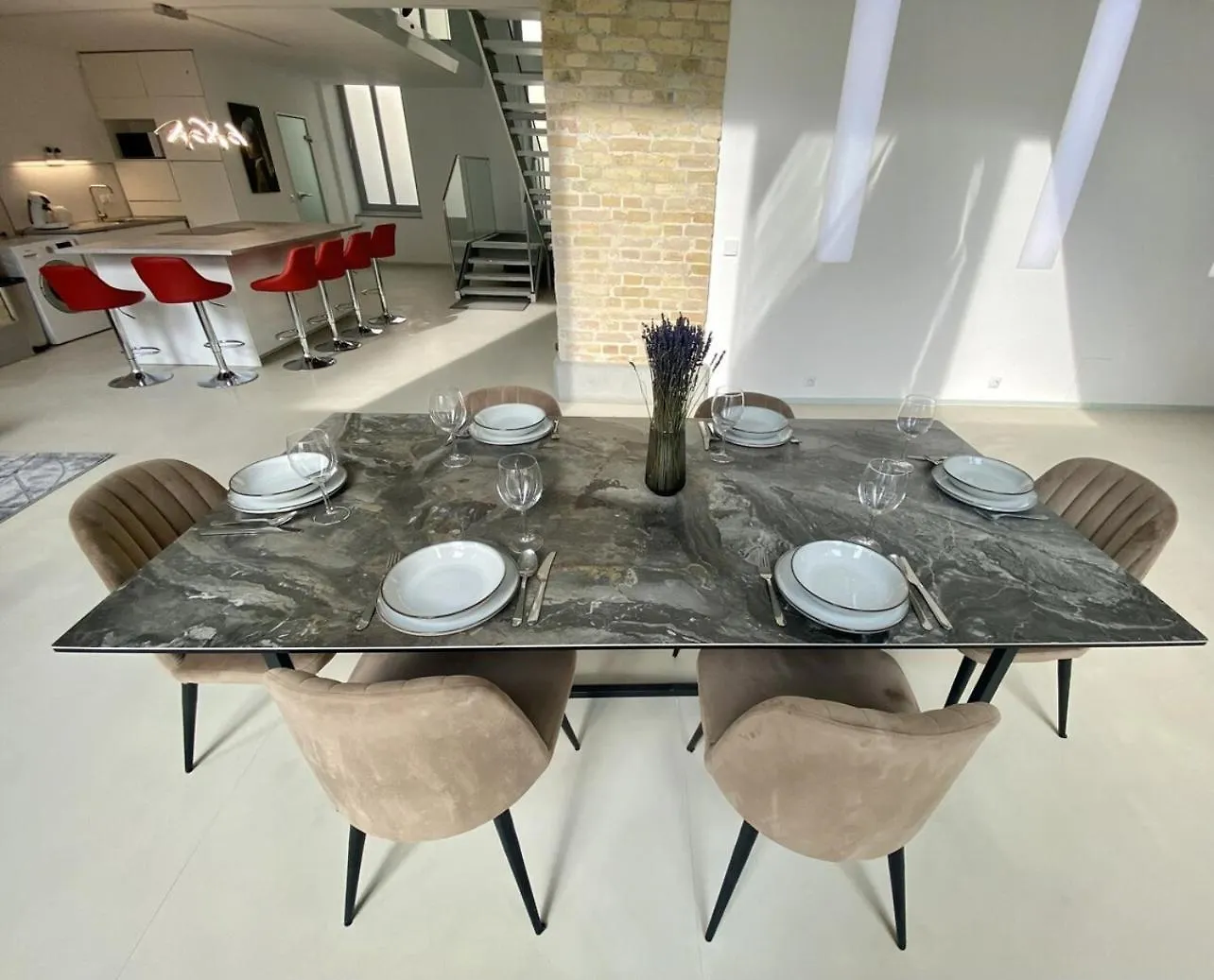 Apartment Loft With Pool Table, Kitchen Island & Gallery Berlin Germany